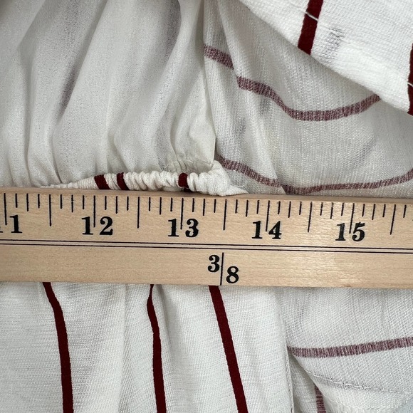 SABO SKIRT Dress Womens Medium White Brown Striped Short Sleeve Tie Front NWT - Picture 14 of 15